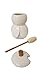 Ceramic Bee Honey Pot with Wood Dipper - White Honey Jar with Wooden Honey Dipper - 12oz Honey Container with Dipper - (4