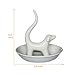 HOME SMILE Dog Jewelry Ring Dish Holder, Elegant Glazed Ceramic Engagement Wedding Ring Trinket Tray Stand