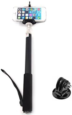 ST-101 Black Telescoping Pole/Fold Retractable Handheld Monopod + Mobile Phone Clip for GoPro Hero iPhone Samsung