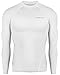New Men Sports Apparel Long Sleeves Shirts Skin Tights Compression Base Under Layer Top (L, NT002 WHITE)