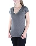 INC Womens Space Dye V-Neck T-Shirt Gray M