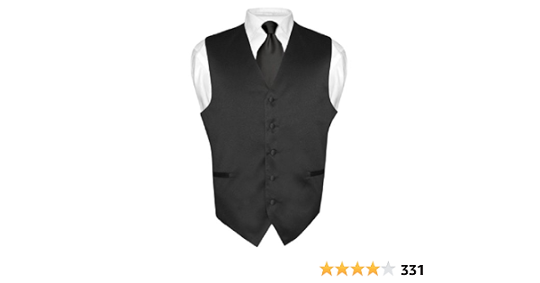 Amazon.com: Conjunto de chaleco de vestir para hombre y corbata de color  negro sólido para traje o esmoquin : Ropa, Zapatos y Joyería