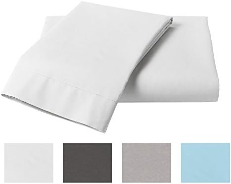 400 Thread Count 100% Cotton Duvet Cover Set, Durable and Fade Resistant, Ultra Soft, Zipper Closure, King/Cal-King, White Solid