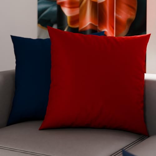 PETTI Artigiani Italiani - Pair of Pillowcases 145x40 cm in Microfiber, Bedroom Cushions, Sofa, Set of 2 Cushion Covers, Double Face Pillowcase Bordeaux Blue