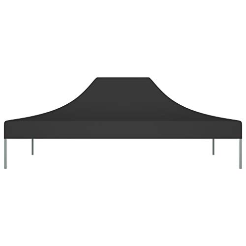 vidaXL Partyzelt Dach UV-beständig Wasserbeständig Ersatzdach Dachplane Zeltdach Ersatz Dach Plane für Gartenzelt Pavillon 4,5x3m Schwarz 270g/m² – Bild 4