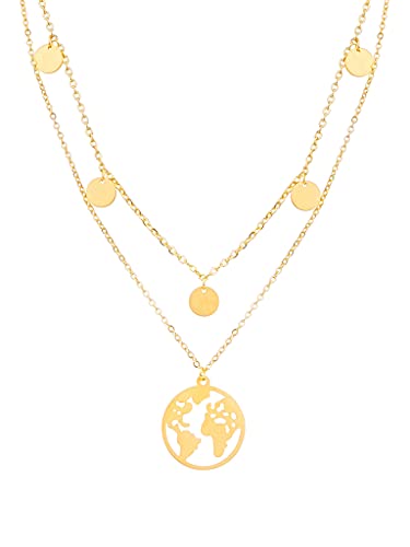 a little something ® Collier Noord | Collier Femme plaqué Or 18 carats | avec boîte à Bijoux