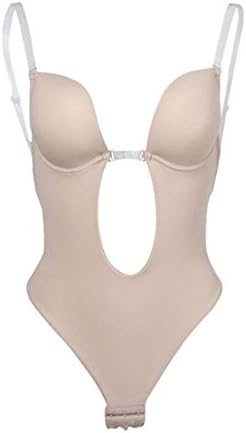 Miureal Women's Backless Bodysuit Thong Convertible U Plunge Shaping Underwear