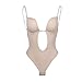 Shymay Women Backless Shapewear Bodysuit Plunge Backless Body Shaper Bra Seamless Thong Low Back Shapewear for Backless Dress (Beige, 32B/C)