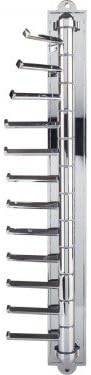 Twelve Independently Rotating Hooks Swivel Arm Vertical Ties Belts Scarves Rack (Polished Chrome)