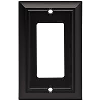 Brainerd 64216 Architectural Single Decorator Wall Plate / Switch Plate / Cover, Flat Black