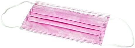 Pink High Quality Disposable Surgical Medical Dental Salon Face Mouth Dust Clean Hygienic Mask with Ear Loops x 5