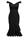 Knitee Women's Vintage Off Shoulder V-Neck Evening Party Cocktail Ruffles Slit Formal Dress