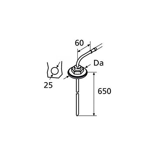 Webasto heater fuel tank stand pipe 650mm x 5mm | 1320399A | 353205