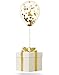 Twerp 15 Gold Confetti Balloons | 12 Inch Party Balloons With Gold Foil (NOT PAPER) Confetti Dots | BONUS! Includes 5 White/Gold Strings | Pre-Filled with Confetti | Perfect Party Decoration