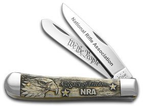 Case Cutlery NRA-CAT3D Trapper Sculpted Bone Stainless Steel Blades Case Cutlery NRA-CAT3D Trapper Sculpted Bone Stainless Steel Blades