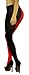 ToBeInStyle Women's Two Toned Jester Tights w/Reinforced Toe - One Size: Plus/Queen - Black/Red