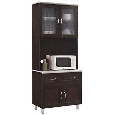 Pemberly Row 32" Wide Tall China Kitchen Cabinet with Storage
