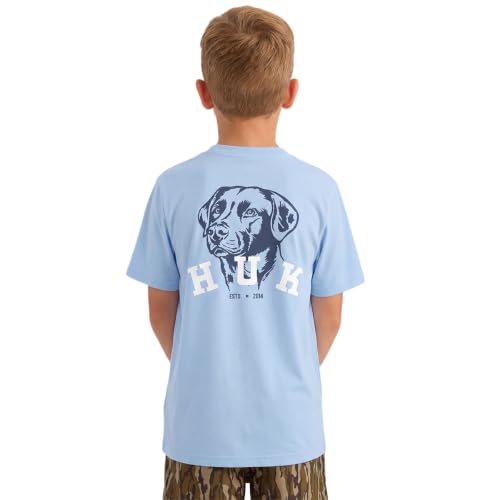 HUK Short Sleeve Performance Tee, Fishing T-Shirt for Kids, Lab Sketch - Coastal Drift, X-Large at Amazon