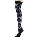 Isadora Paccini Women's Argyle Over The Knee Socks