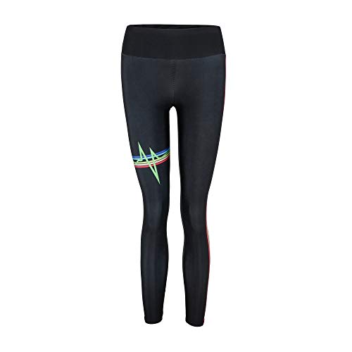 Athletic Pants for Women Women Fashion High Elasticity Print Rainbow Leggings Gym Active Pants Black M - Thumbnail 7