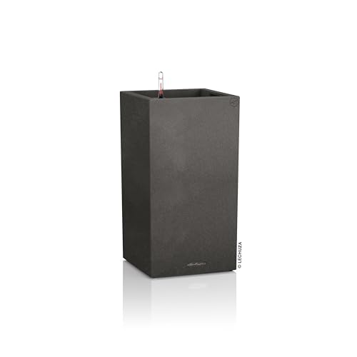 LECHUZA-Gefaess mit Bewaesserungssystem CANTO Stone 40 high graphitschwarz
