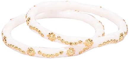 Manikya City Gold Pola & Shakha Multi Colored Copper with 24 Carat Micro Gold Plated Guaranteed Pair of Bangles
