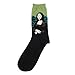 HSELL 4 Packs Women Funny Famous Painting Art Printed High Dress Socks Cotton,Multicolors,One Size