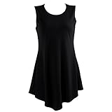 HDE Women's Flare Tunic Tank Top Summer Sleeveless Handkerchief Hem Shirt