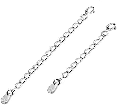 Sinya DIY Finding Sterling Silver Extend Chain with Clasp 2.36inch For bracelet necklace and Anklet