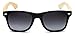 Polarized Classic Horm Rimmed Frame Sunglasses with Bamboo Wood Arms
