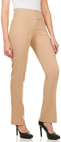 Velucci Dress Pants for Women - Womens Slight Bootcut Office Wear Ladies Pant