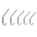WEBI Coat Hook Wall Mounted - Heavy Duty Stainless Steel Dual Wall Hook Rack – Double Prong Robe Hooks for Bathroom Kitchen Office Entryway Closet,Single Hook,5 Packs