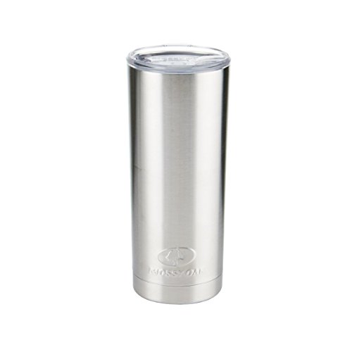 Mossy Oak Double Wall Stainless Steel Insulated Tumbler, 20 oz, Silver