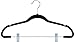 ZOYER Black Velvet Hangers 20 Pack, Metal Felt Hangers for Clothes, Heavy Duty Flocked Space Saving Bulk Hangers with Clips for Skirts, Coat, 360 Degree Rotate-able Swivel Hook Pant Hangers