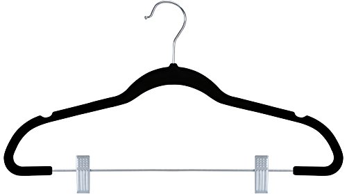 image for ZOYER Velvet Skirt Hangers (20 Pack) with Clips - Velvet Clothes Hange