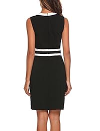 Zeagoo para mujer elegante sin mangas Colorblock llevar al trabajo vaina vestido