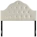 Modway Sovereign Tufted Button Linen Fabric Upholstered King Headboard in Ivory