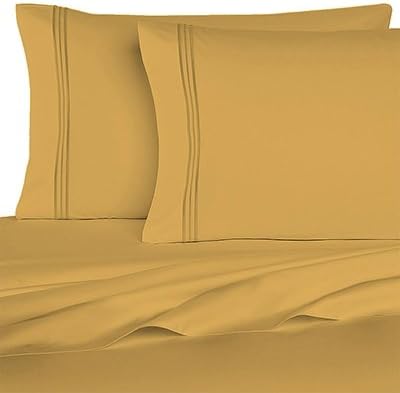 Homecrest 1800 Series 6 Piece Sheet Set Hypoallergenic Deep Pocketed No Wrinkle Gold