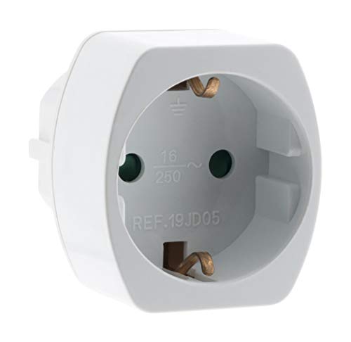 Zenitech - Reisadapter Duitsland Naar Frankrijk - Mannelijke FR Naar Vrouwelijke Duitse Stopcontact - Wit - Schuko - 230V 16A 3680W - Compact - 2 Jaar Garantie - 0.03m