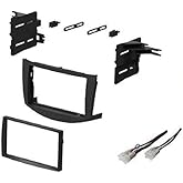 ASC Audio Car Stereo Dash Install Kit and Wire Harness for Installing an Aftermarket Double Din Radio for 2006 2007 2008 2009 2010 2011 Toyota RAV4 RAV 4 - No Factory Premium Amp/JBL