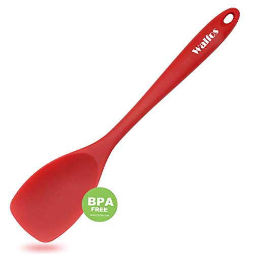 WALFOS Premium Silicone Spoonula - High Heat Resistant Non-Stick Spatula Spoon - Strong Stainless Steel Core- One Piece Design - BPA Free & Food Grade