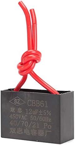 ICQUANZX Ceiling Fan Capacitor Capacitor 2 Wire for CBB61 Wall Fan Motor Run Capacitor 12uF 450V 50/60 Hz 3 Pack: Sports & Outdoors