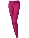 MBE Women's Basic Everyday Skinny Stretchy Colored Knit Jeggings Pants