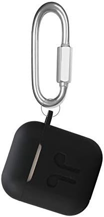 AirPods Case, EYEKOP AirPods Protective Cover Skin with Lockable Carabiner (1 Black + 1 Lockable Carabiner)