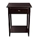 Stony-Edge Night Stand End Accent Table, with USB Port. Espresso. 17" primary