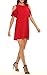PrinStory New Women's Chiffon Cold Shoulder Sleeve Dress Red 14