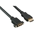 Cable Leader HDMI Panel-Mount Male to Female Extension Cable with Ethernet (1 Foot (1 Pack))