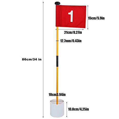Barbella 4 Packs Golf Flagsticks-34 Inch Golf Pin Flags for Driving Range Backyard Practice Hole Cup with Flag, Portable 2-Section Design Golf Practice Putting Green - Thumbnail 2