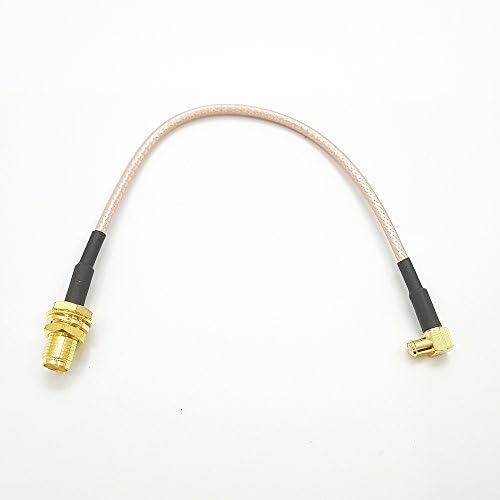 HINDUSTRY RF Coaxial Coax Cable Assembly SMA Female to MCX Male Right Angle 6''
