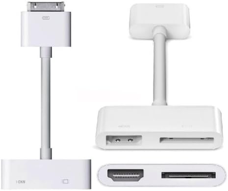 GUMP Digital AV Adapter Apple 30Pin dock connector to HDMI and Dock connectors with charging port for Apple iPad 2, iPad 3, iPhone 4, iPhone 4S, iPod Touch 4G